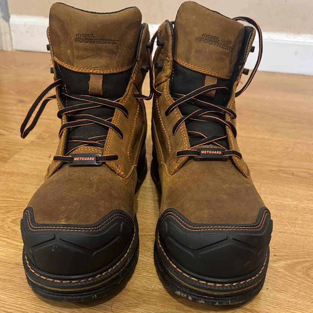 Men's Brown and Black Work Boots